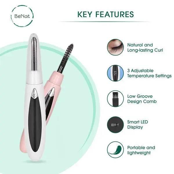 BeNat The Effortless Trio Beauty Kit Facial & Eyebrow Hair Removal & Eyelash Curler - Rosa Apparel