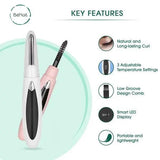 BeNat The Effortless Trio Beauty Kit Facial & Eyebrow Hair Removal & Eyelash Curler - Rosa Apparel