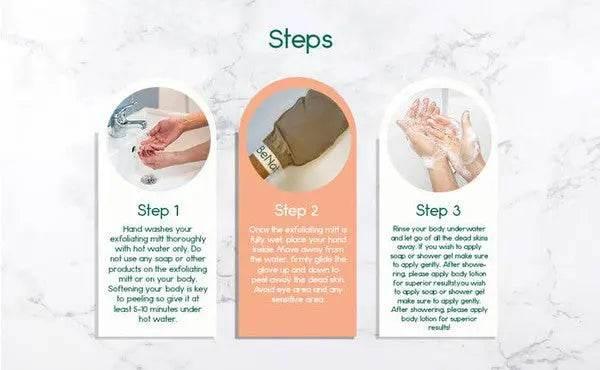 BeNet Silk Exfoliating Bath Gloves -Raw Silk - Rosa Apparel
