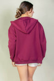 Brooklyn New York Graphic Drop Shoulder Zipper Up Hoodie - Rosa Apparel