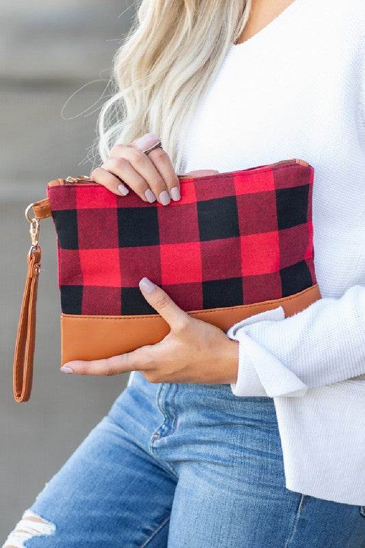 Buffalo Plaid Clutch - Rosa Apparel
