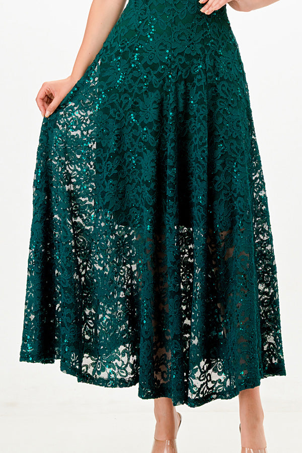 Butterfly sleeve lace dress