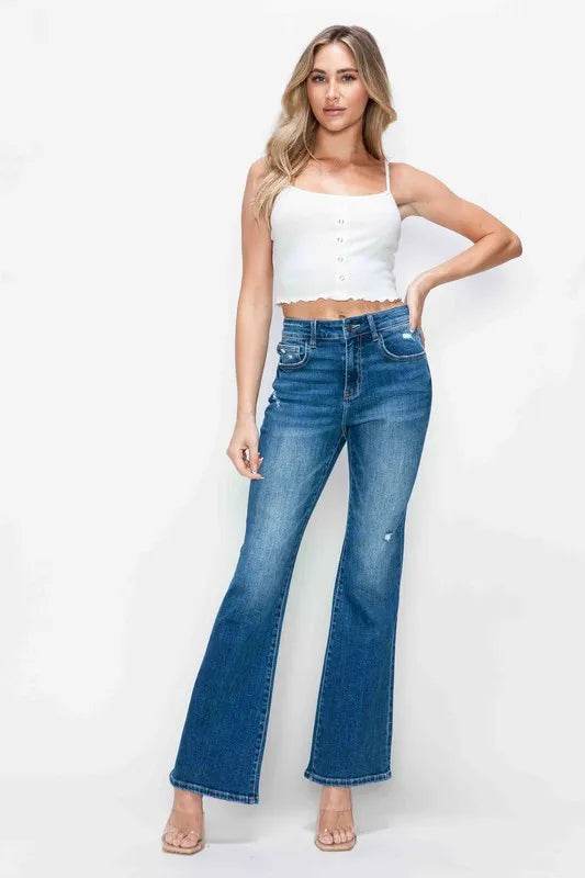 Bytos Full Size High Rise Bootcut Jeans with Pockets - Rosa Apparel