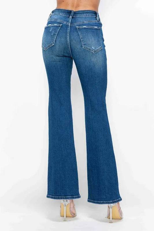 Bytos Full Size High Rise Bootcut Jeans with Pockets - Rosa Apparel