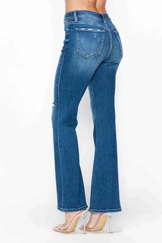 Bytos Full Size High Rise Bootcut Jeans with Pockets - Rosa Apparel