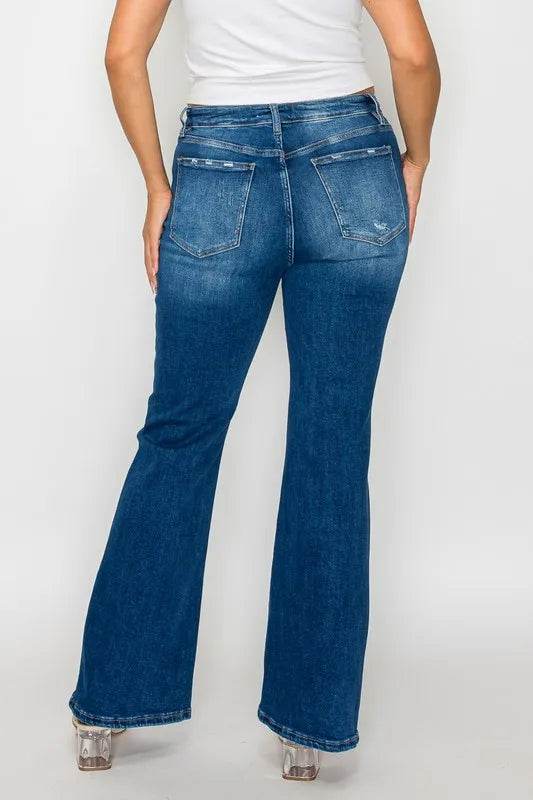 Bytos Full Size High Rise Bootcut Jeans with Pockets - Rosa Apparel