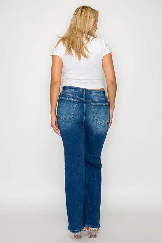 Bytos Full Size High Rise Bootcut Jeans with Pockets - Rosa Apparel