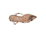CHERRY TART Snake Print Spool Heel Sandals - Rosa Apparel
