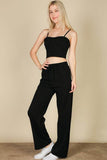 Capella Casual Bustier Cami Top & Slant Straight Pants Set - Rosa Apparel