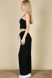 Capella Casual Bustier Cami Top & Slant Straight Pants Set - Rosa Apparel