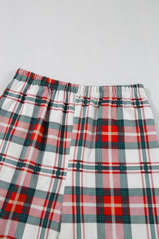 Christmas Plaid Two-Piece Long Sleeve Pajamas Set – Women’s Holiday PJs by Rosa Apparel - Rosa Apparel