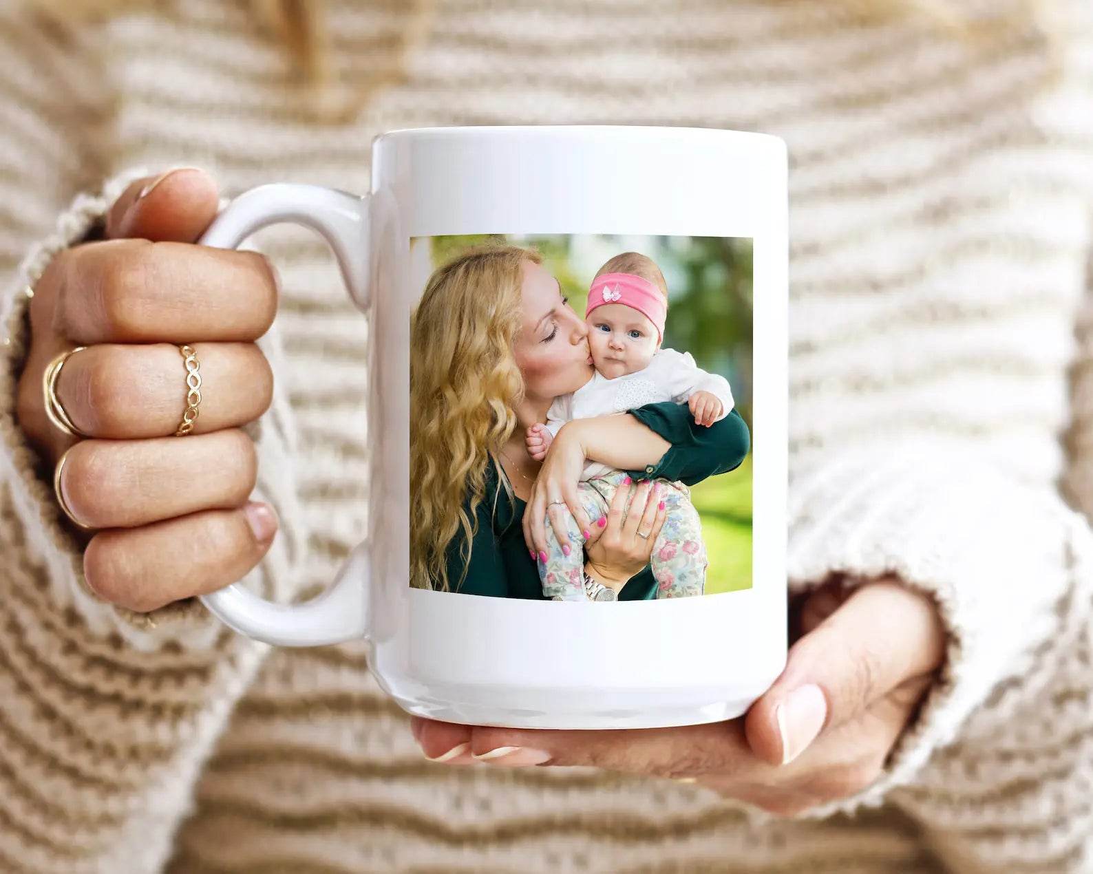 Custom Coffee Mug with Photo, Personalized Picture Coffee Cup, Anniversary Mug Gift for Him / Her, Customizable Logo-Text Mug - Rosa Apparel