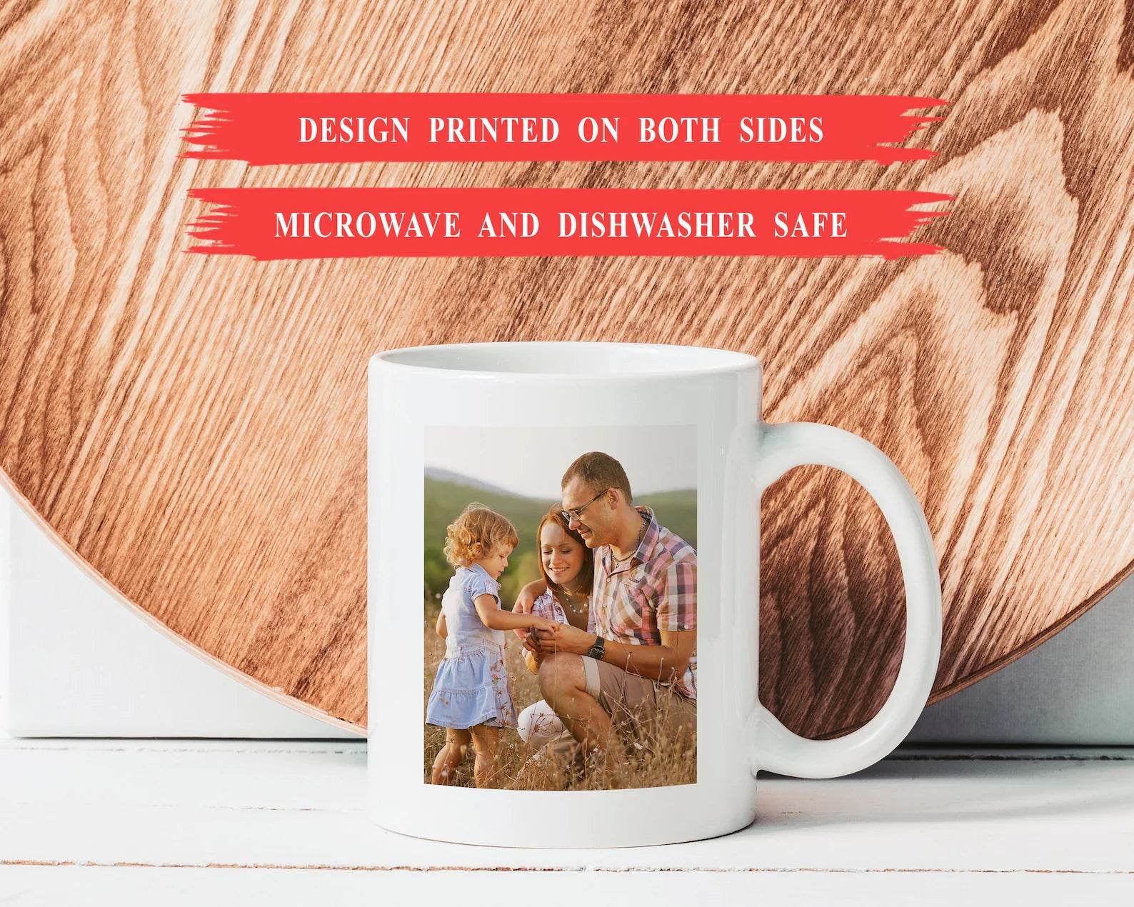 Custom Coffee Mug with Photo, Personalized Picture Coffee Cup, Anniversary Mug Gift for Him / Her, Customizable Logo-Text Mug - Rosa Apparel