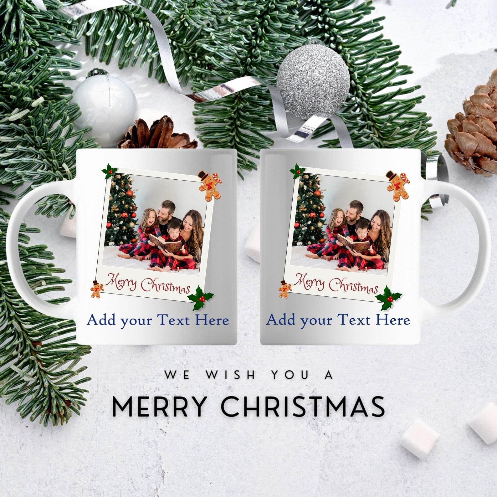 Custom Coffee Mug with Photo, Personalized Picture Coffee Cup, Christmas Mug Gift for Him / Her, Customizable Logo-Text Mug - Rosa Apparel