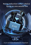 DZ-iTech Wireless Earbuds J5 Pro, ANC+ENC, Noise Cancelling Headsets TWS BT5.3. 36H of Usage time, LCD Power Display - Rosa Apparel