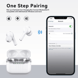 DZ-iTech Wireless Earbuds J7, ANC+ENC, Noise Cancelling Headsets TWS BT5.3. 25H of Usage time, Built-in Microphone, True Wireless Stereo, Waterproof - Rosa Apparel