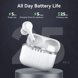 DZ-iTech Wireless Earbuds J7, ANC+ENC, Noise Cancelling Headsets TWS BT5.3. 25H of Usage time, Built-in Microphone, True Wireless Stereo, Waterproof - Rosa Apparel