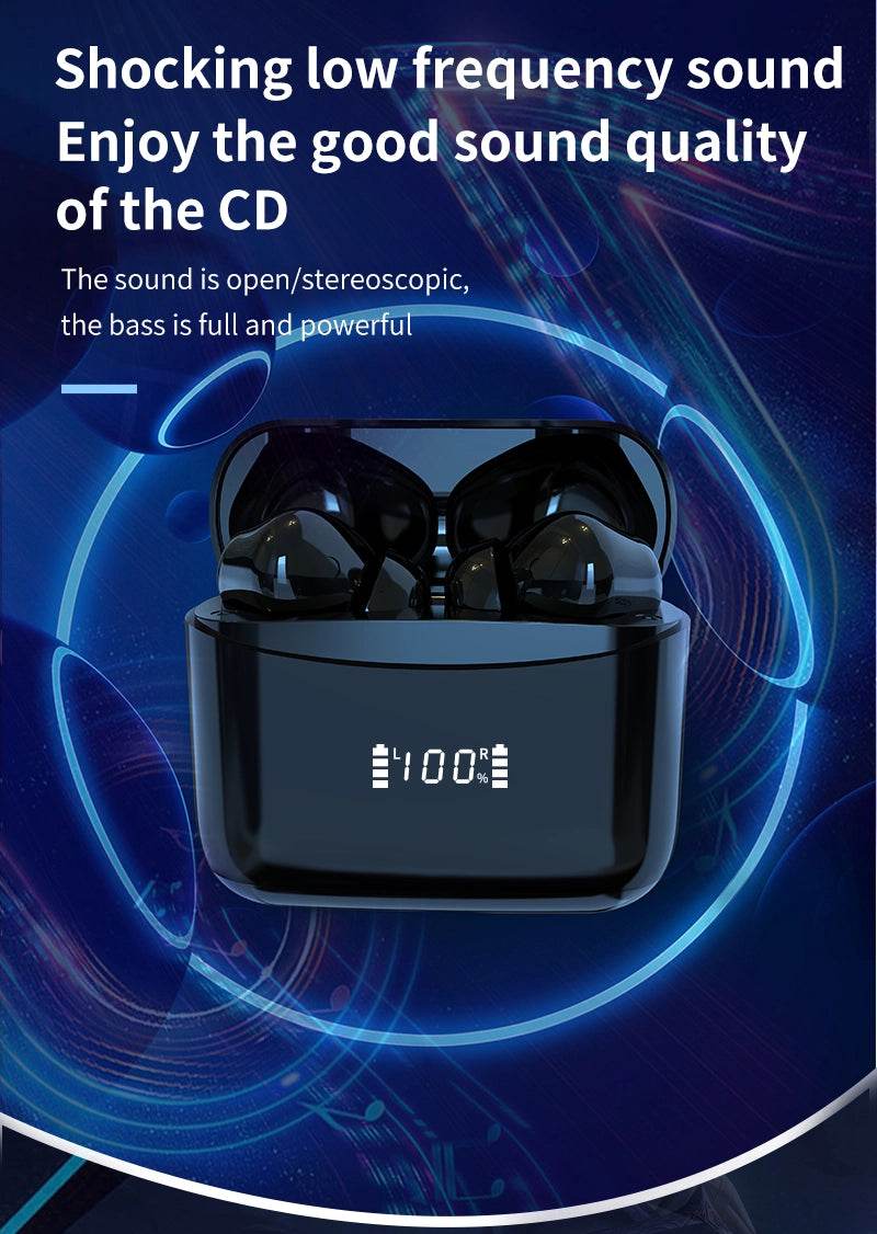 DZ-iTech Wireless Earbuds J5 Pro, ANC+ENC, Noise Cancelling Headsets TWS BT5.3. 36H of Usage time, LCD Power Display - Rosa Apparel