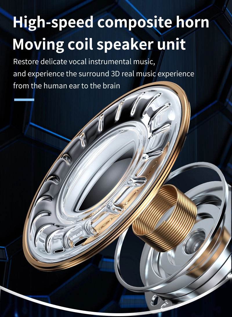 DZ-iTech Wireless Earbuds J5 Pro, ANC+ENC, Noise Cancelling Headsets TWS BT5.3. 36H of Usage time, LCD Power Display - Rosa Apparel