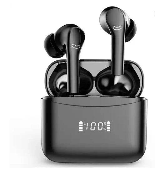 DZ-iTech Wireless Earbuds J5 Pro, ANC+ENC, Noise Cancelling Headsets TWS BT5.3. 36H of Usage time, LCD Power Display - Rosa Apparel
