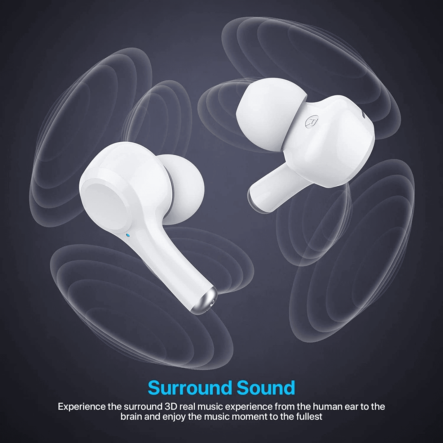 DZ-iTech Wireless Earbuds J7, ANC+ENC, Noise Cancelling Headsets TWS BT5.3. 25H of Usage time, Built-in Microphone, True Wireless Stereo, Waterproof - Rosa Apparel