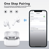 DZ-iTech Wireless Earbuds J7, ANC+ENC, Noise Cancelling Headsets TWS BT5.3. 25H of Usage time, Built-in Microphone, True Wireless Stereo, Waterproof - Rosa Apparel