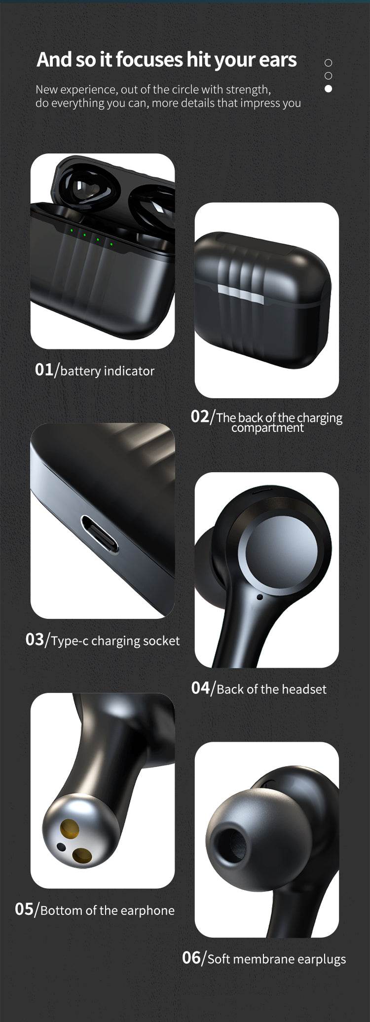 DZ-iTech Wireless Earbuds J7, ANC+ENC, Noise Cancelling Headsets TWS BT5.3. 25H of Usage time, Built-in Microphone, True Wireless Stereo, Waterproof - Rosa Apparel