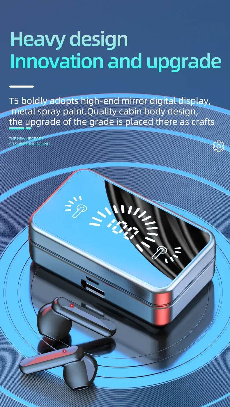 DZ-iTech Wireless Gaming TWS Earbuds S20, 1200mAh Battery, Mirror LCD Power Display - Rosa Apparel