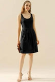 Doublju Full Size Round Neck Ruched Sleeveless Dress with Pockets - Rosa Apparel