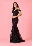 Dylan & Davids Off Shoulder Sequin Corset Formal Dress DD1354