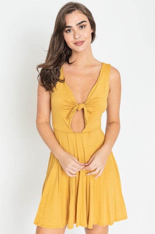 Front Knot Mini Dress - Rosa Apparel