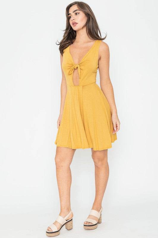 Front Knot Mini Dress - Rosa Apparel