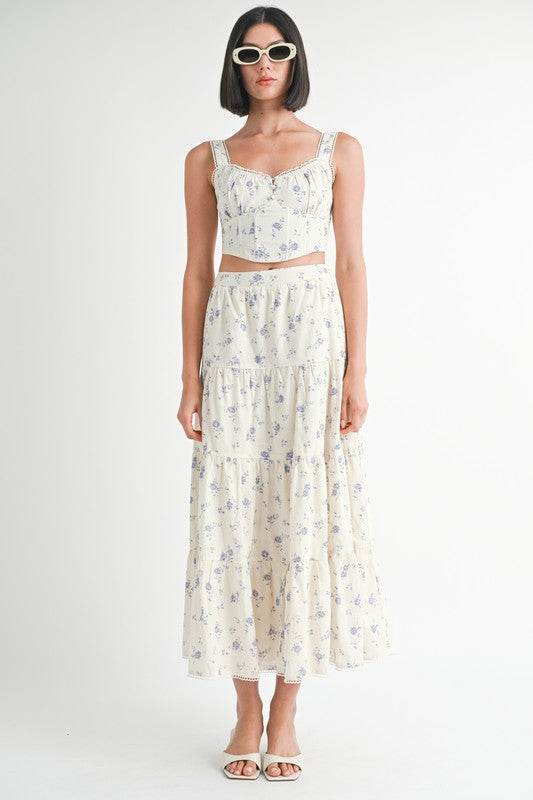 Emory Park Floral Squared Neck Top - Rosa Apparel