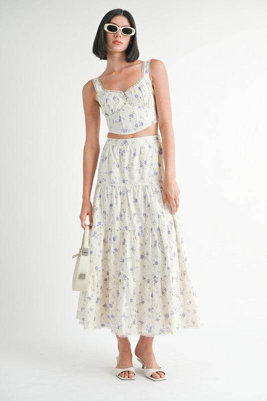 Emory Park Floral Squared Neck Top - Rosa Apparel