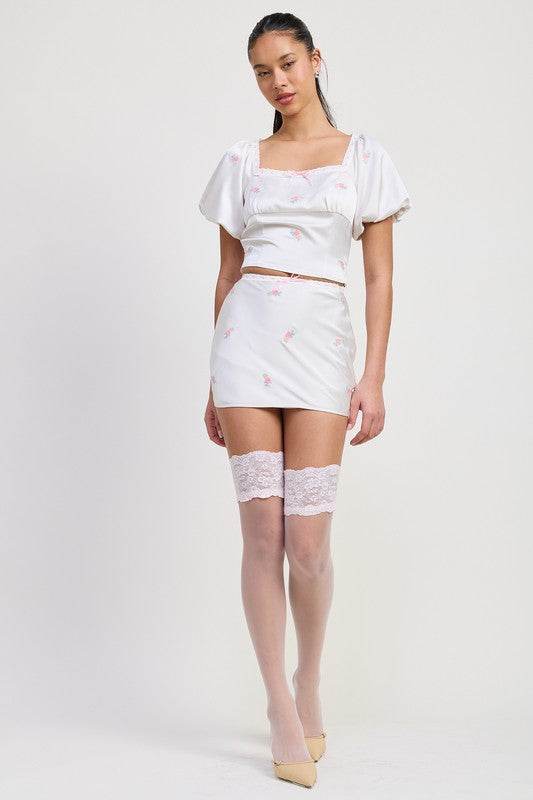 Emory Park Mini Satin Bias Skirt - Rosa Apparel