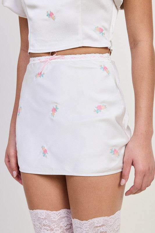 Emory Park Mini Satin Bias Skirt - Rosa Apparel