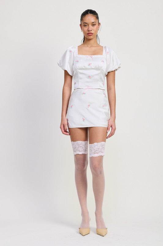 Emory Park Mini Satin Bias Skirt - Rosa Apparel