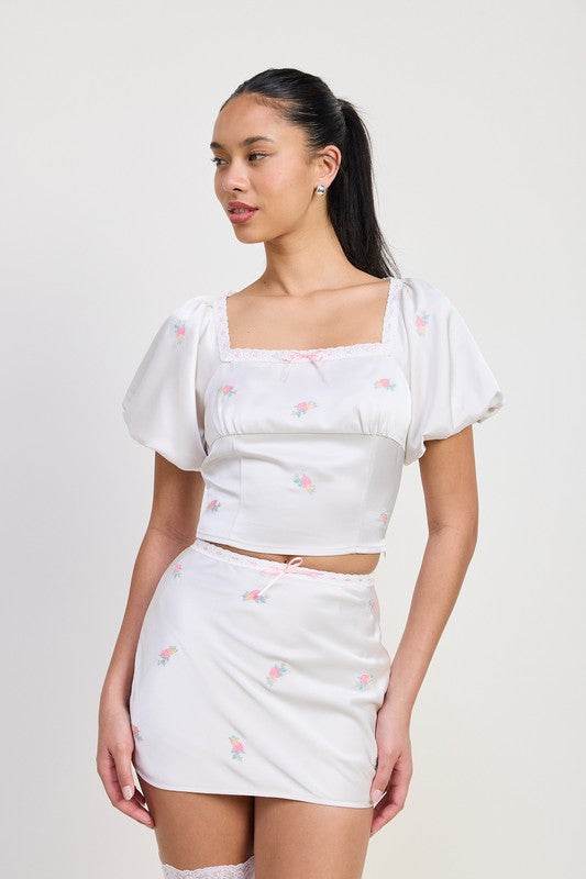 Emory Park Mini Satin Bias Skirt - Rosa Apparel