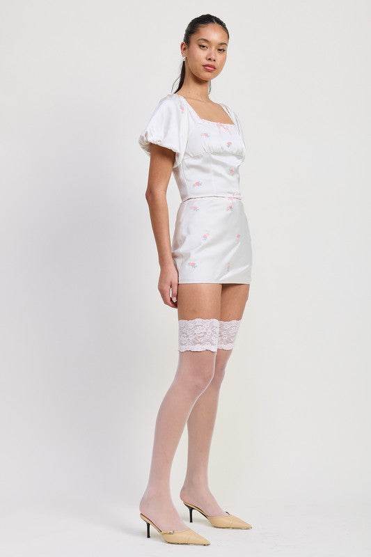 Emory Park Mini Satin Bias Skirt - Rosa Apparel