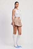 SLEEVELESS SHEER BOW TOP - Rosa Apparel