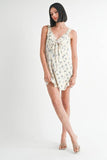 Emory Park V-Neck Ruffle Bow Tie Mini Dress - Rosa Apparel