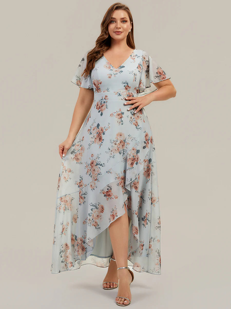 Ever-Pretty High Low Bridesmaid Dress with Flutter Sleeves Ever-Pretty High Low Bridesmaid Dress with Flutter Sleeves