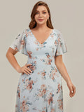 Ever Pretty High-Low Chiffon Ruffle Sleeve Bridesmaid Wedding Guest Dress