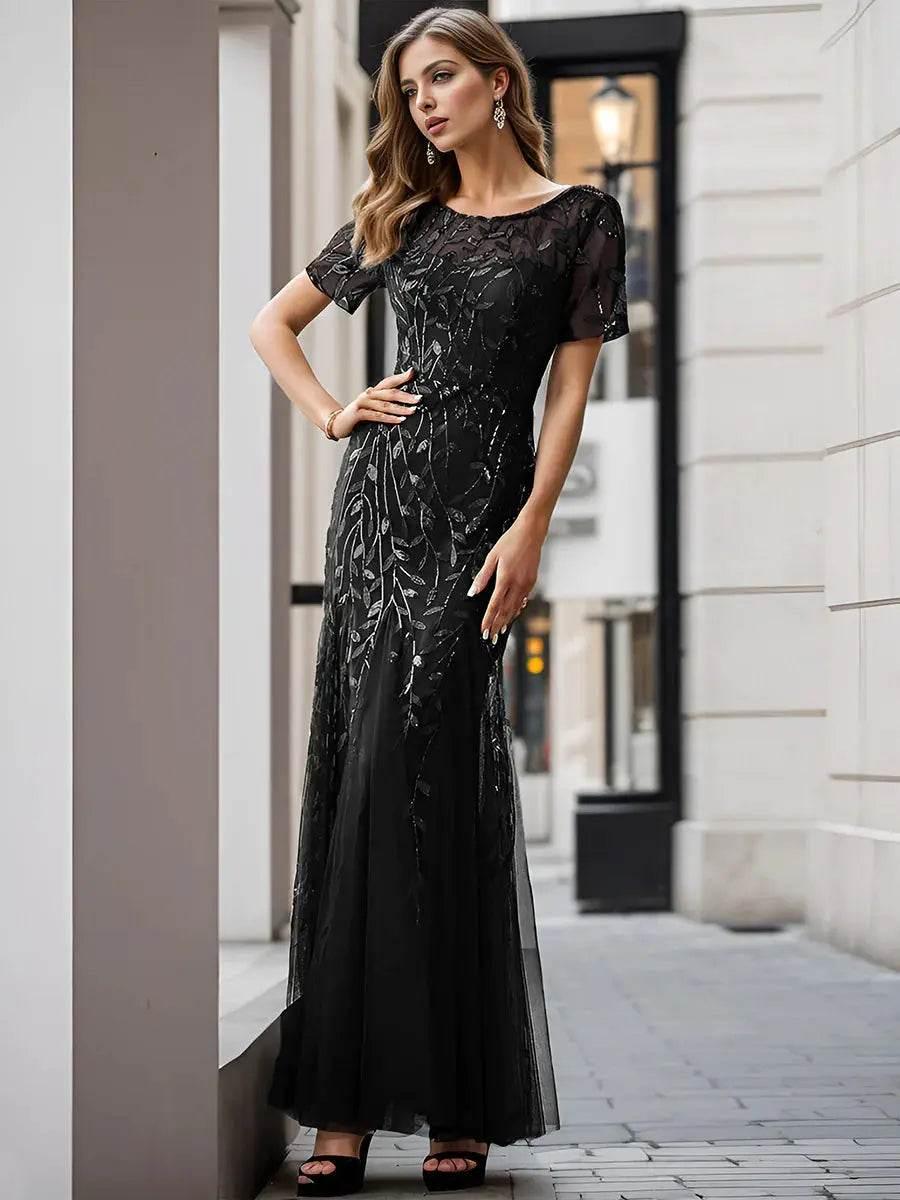 Sequin Shiny Fishtail Tulle Dresses - Rosa Apparel