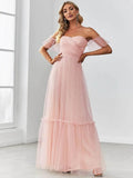 Ever Pretty Strapless A line Ruffles Sleeves Dresses - Rosa Apparel
