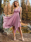 Ever Pretty V-neck Lace Chiffon A-Line Sleeveless Prom Dress - Rosa Apparel