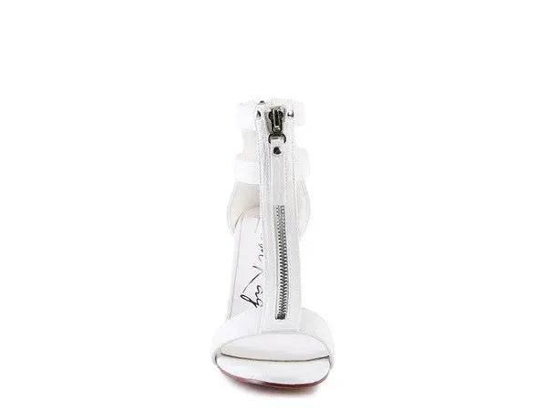 FELICITY Zip Up Croc Textured Open Toe Sandals - Rosa Apparel