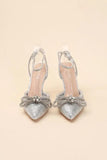 FREYA-5 Double Rhinestone Bow Ankle Strap 4 Heel - Rosa Apparel