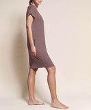 Fabina Bamboo Crop Round Neck Cap Sleeves Mini Dress With Pockets - Rosa Apparel