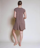 Fabina Bamboo Tulip Sleeve Round Neck Mini Dress with Pockets - Rosa Apparel